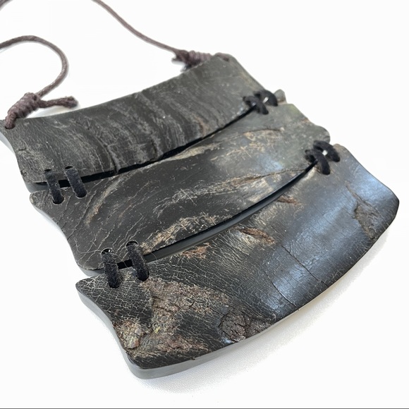 MooMoo Designs 3 Tier Black Ox Horn Necklace - Picture 4 of 15